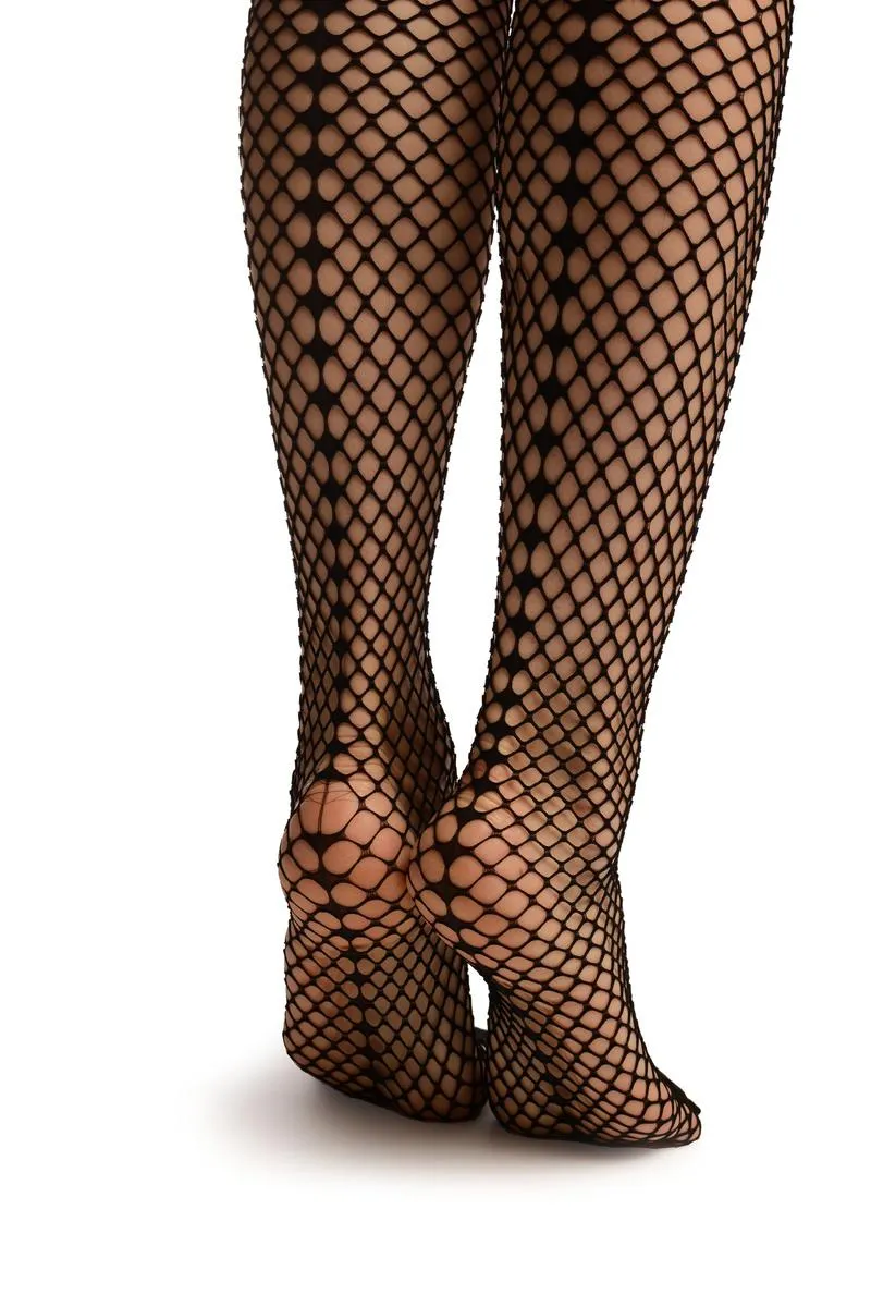 Black Sick Mesh & Back Seam Fishnet Tights