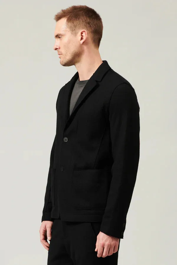 Boiled wool regular-fit jacket - Black