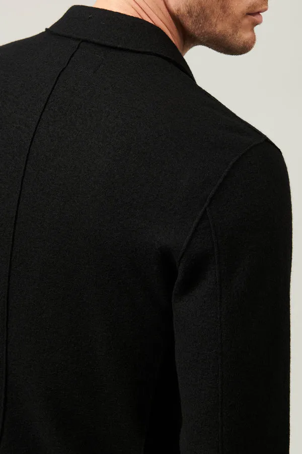 Boiled wool regular-fit jacket - Black