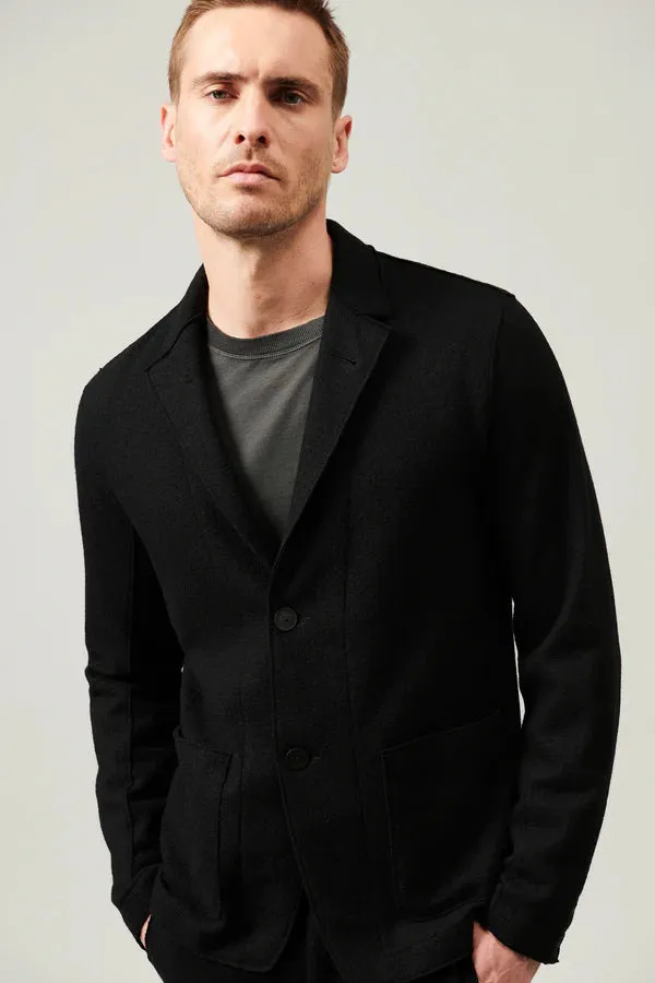 Boiled wool regular-fit jacket - Black