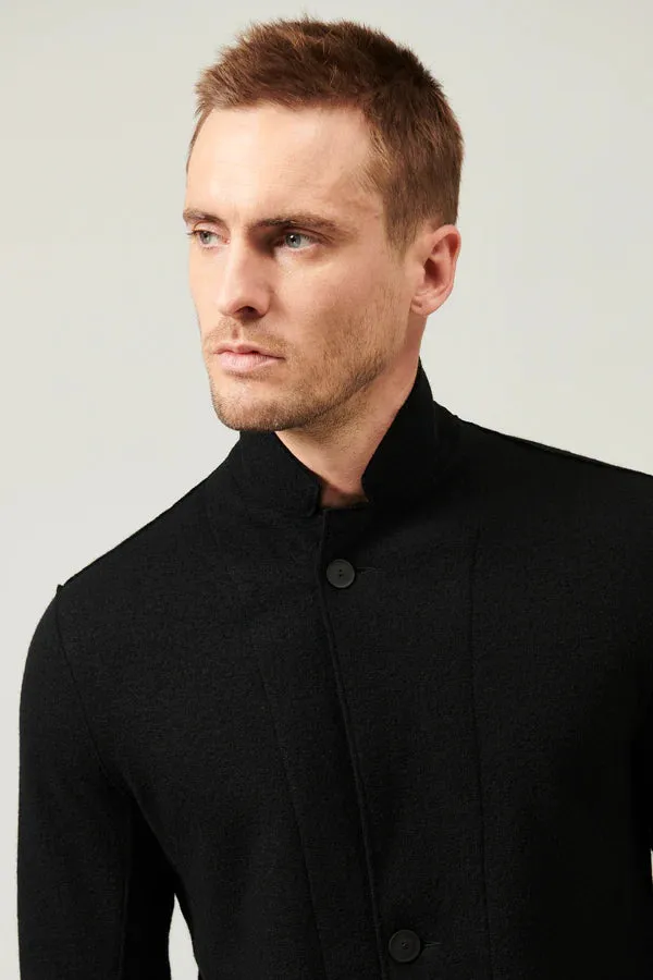 Boiled wool regular-fit jacket - Black