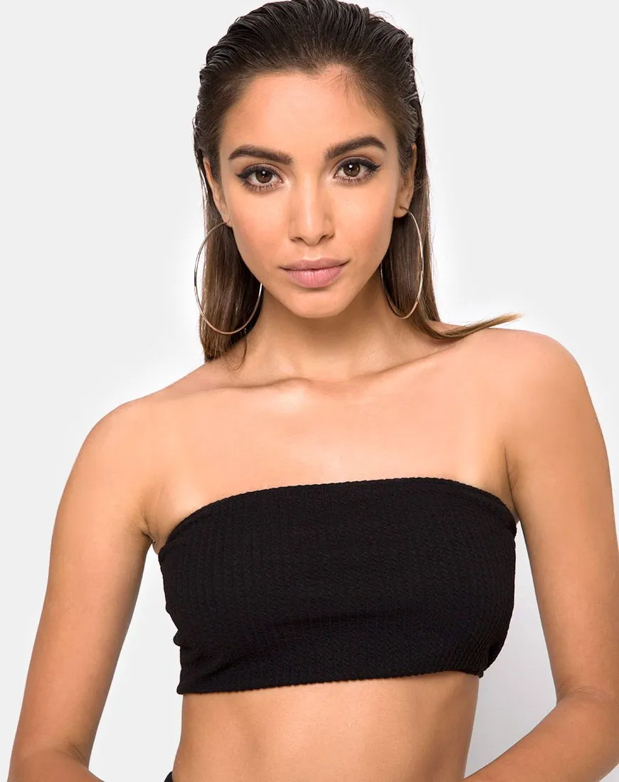 Bomb Tube Top in Black Jumbo Rib