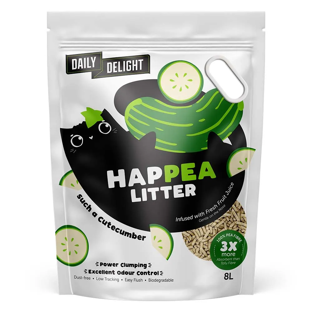 BUNDLE DEAL: Daily Delight Happea Such A Cutecumber (Cucumber) Clumping Cat Litter 8L