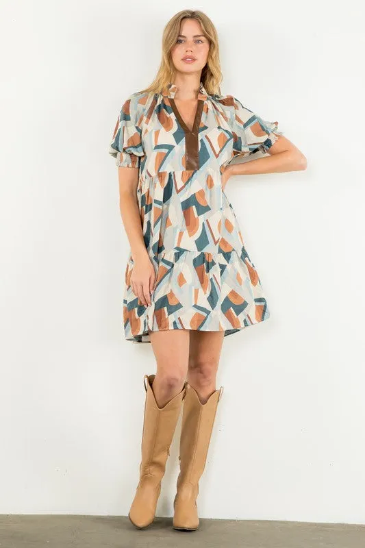 Charlotte Abstract Print Dress