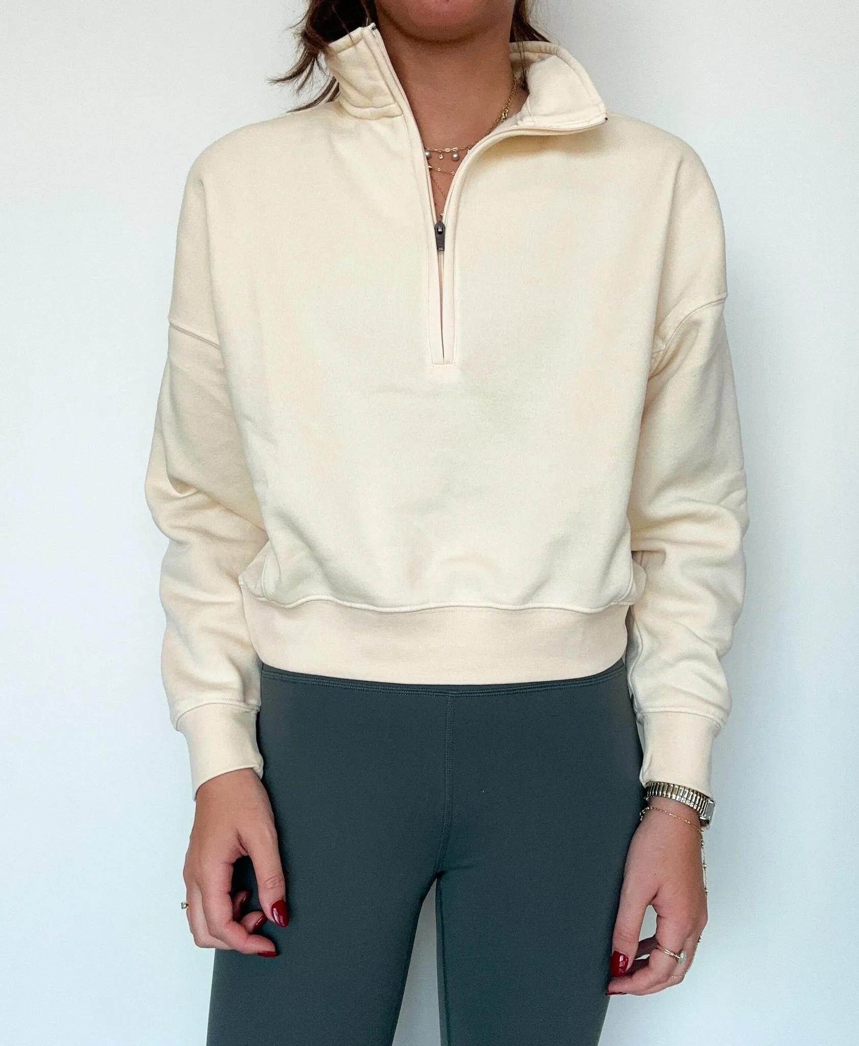 Courtney Quarter Zip- Cream