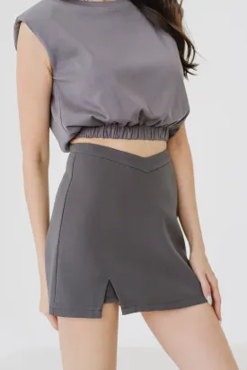 Flaunt It A-line Skorts (Gunmetal)