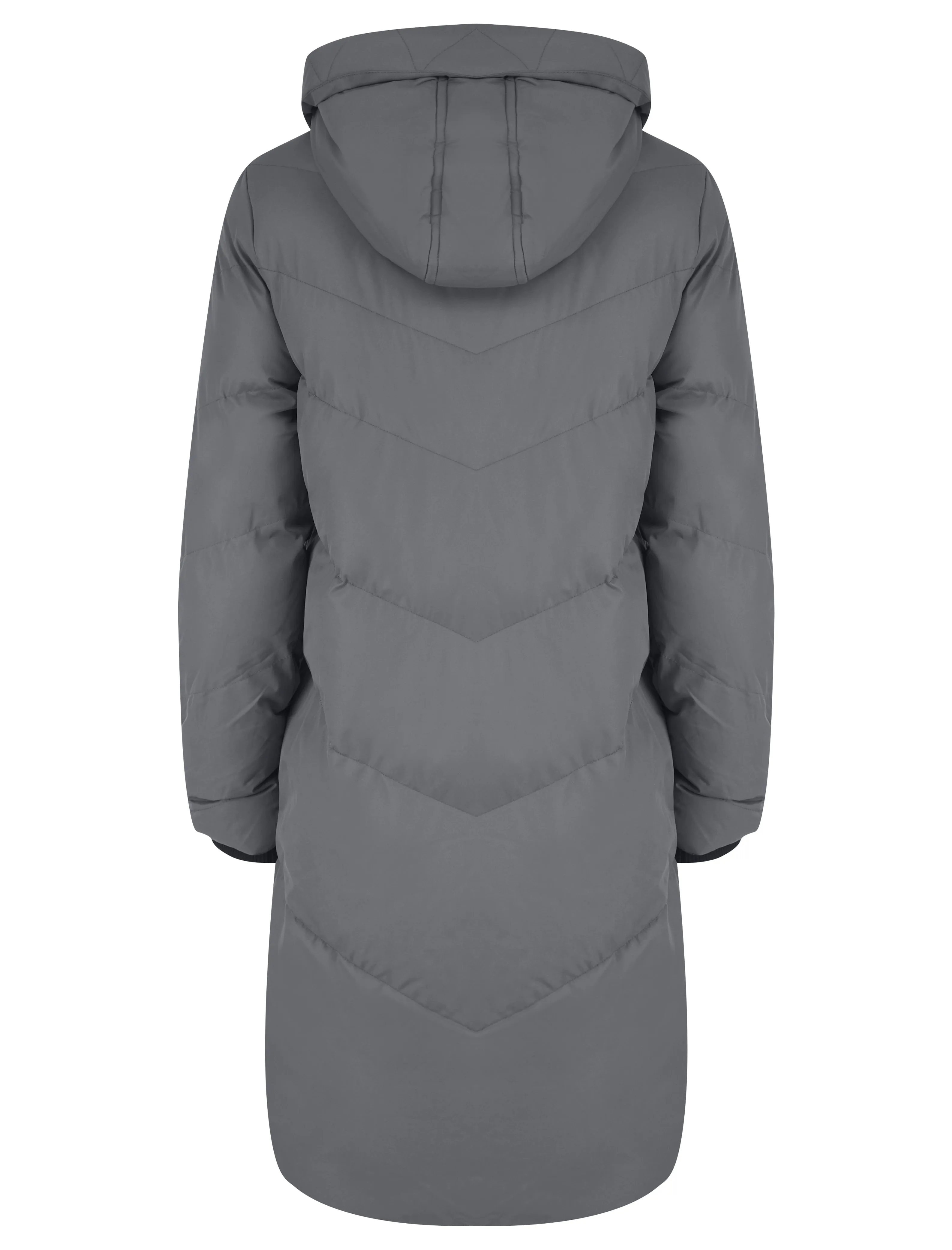 GRAPHITE HOODED PUFFER COAT