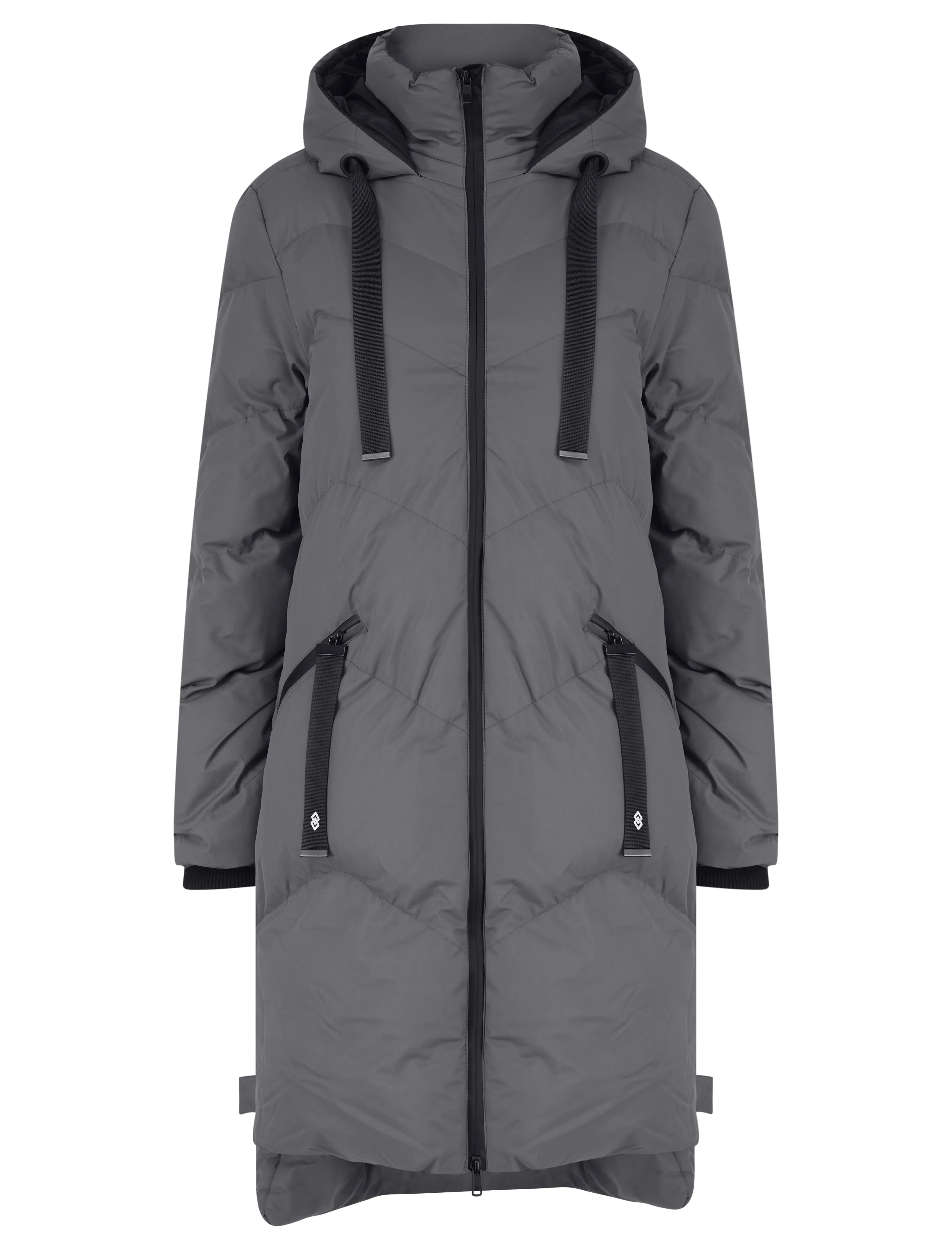 GRAPHITE HOODED PUFFER COAT