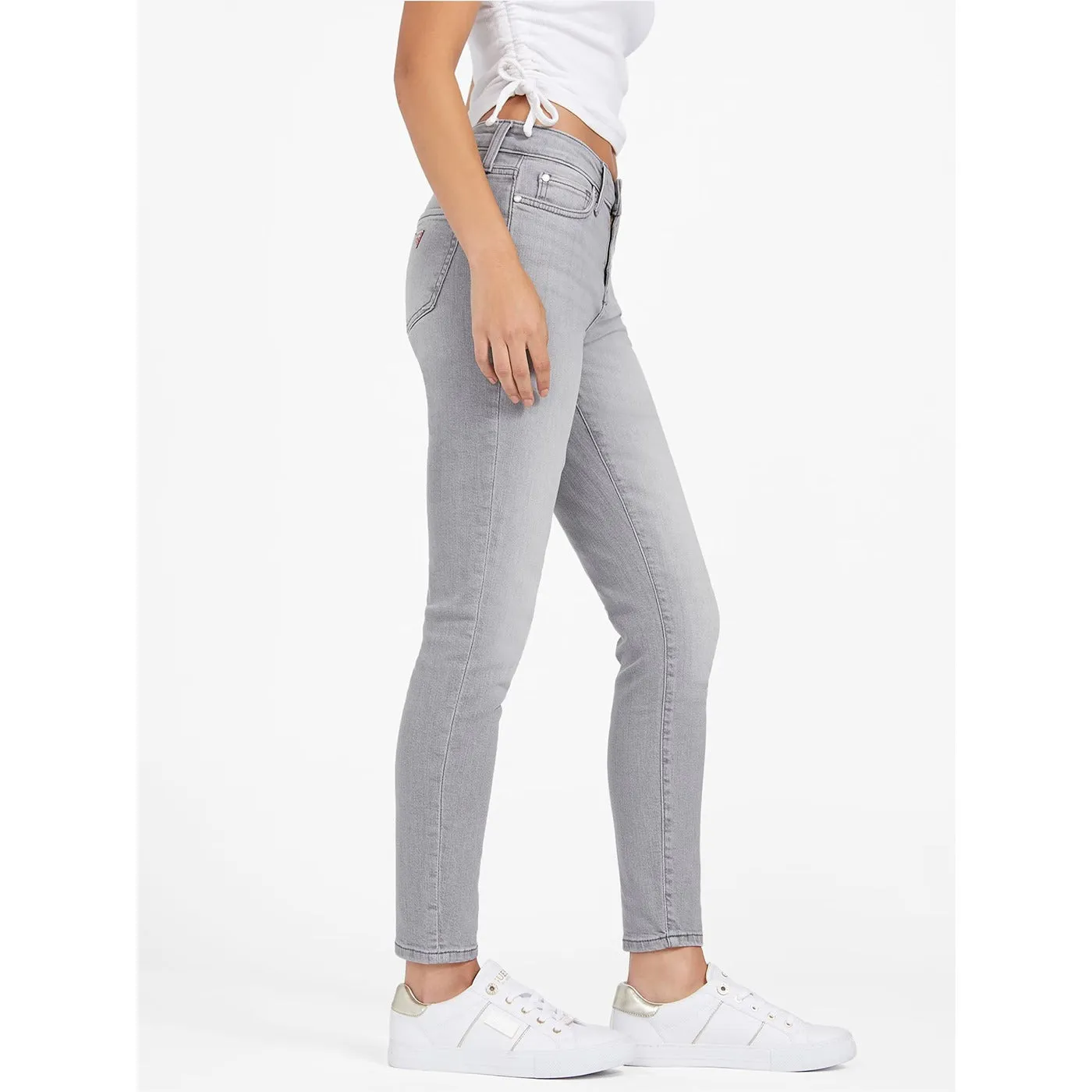 Grey Mid Rise Skinny Jeans