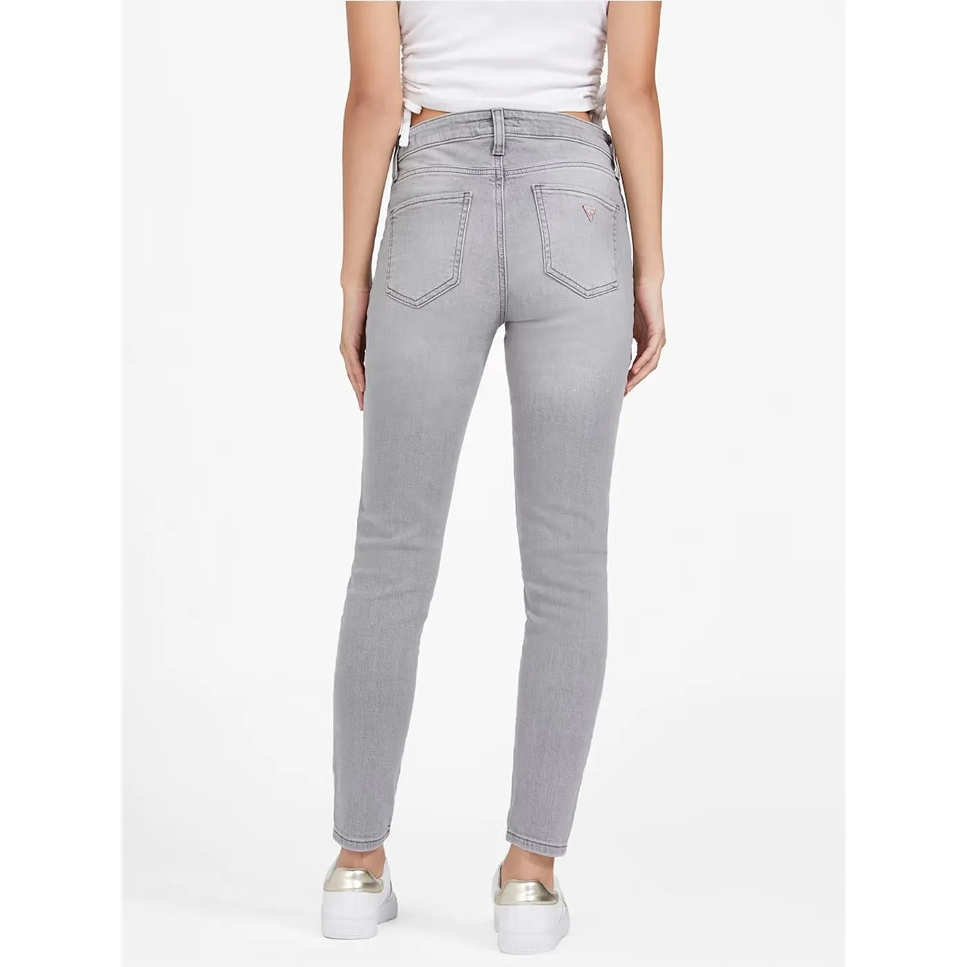 Grey Mid Rise Skinny Jeans