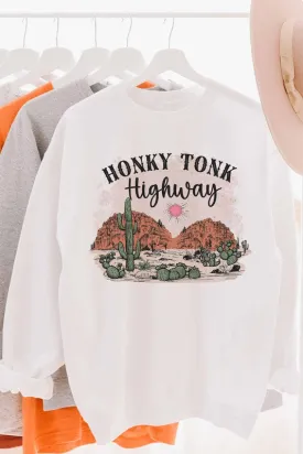 HONKY TONK HIGHWAY GRAPHIC SWEATSHIRT PLUS SIZE