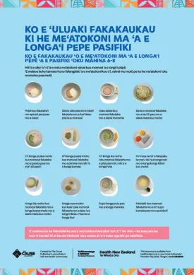 Ko e ‘uluaki fakakaukau ki he me‘atokoni ma ‘a e longa‘i pepe Pasifiki ‘oku māhina 6-8 Food ideas for Pacific babies Tongan HE2680