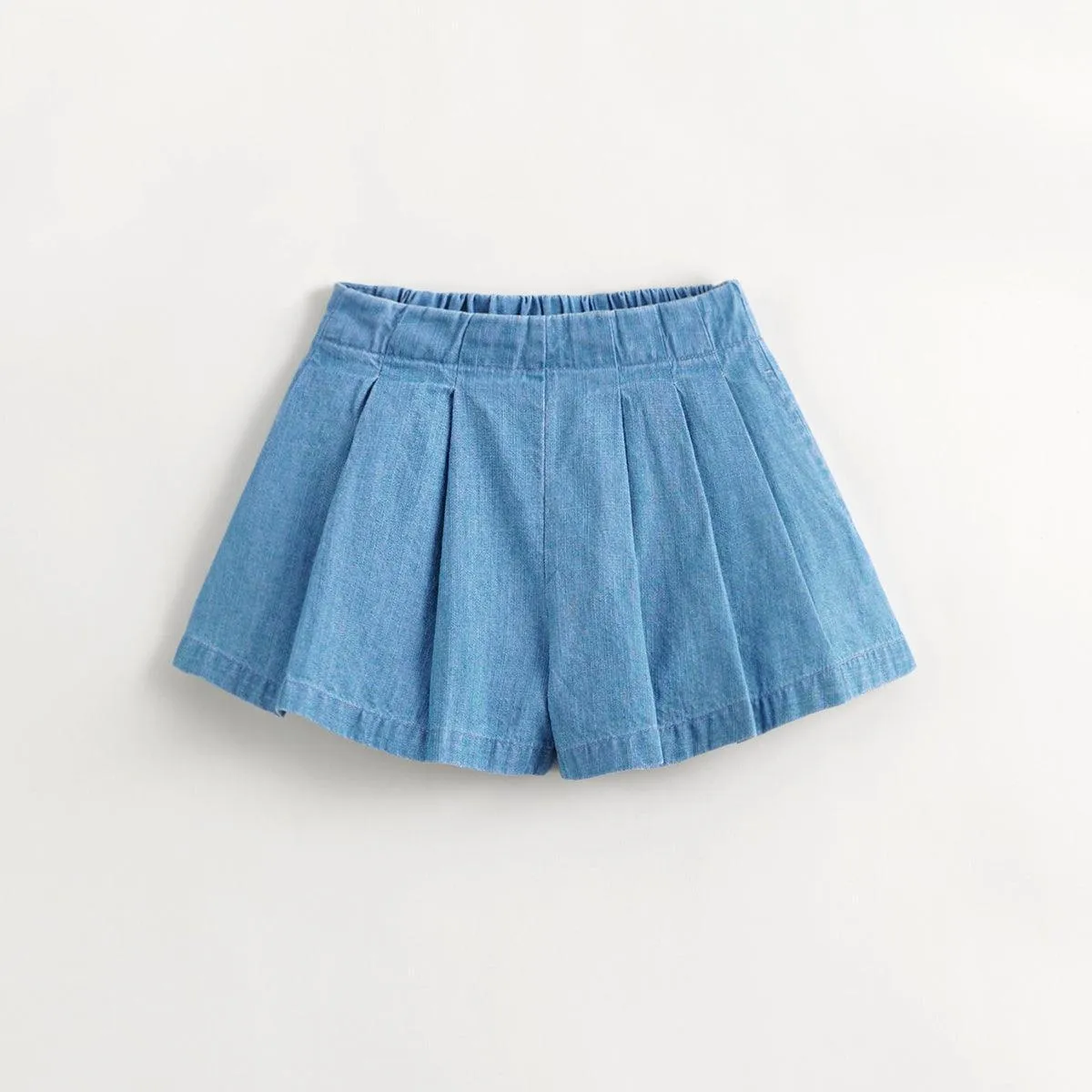 MARC & JANIE Girls Sweet A-line Pleated Denim Skorts 240617