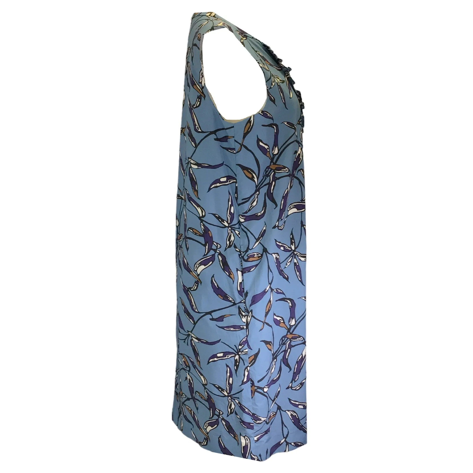 Max Mara 'S Blue Nola Printed Sleeveless Shift Dress in Azzurro