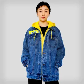 Members Only Women's Spongebob Hoodie Trucker Oversized Jacket