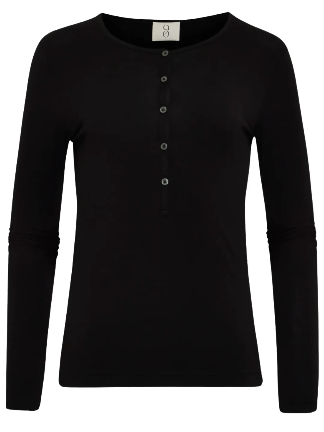 Ninety Percent henley top black