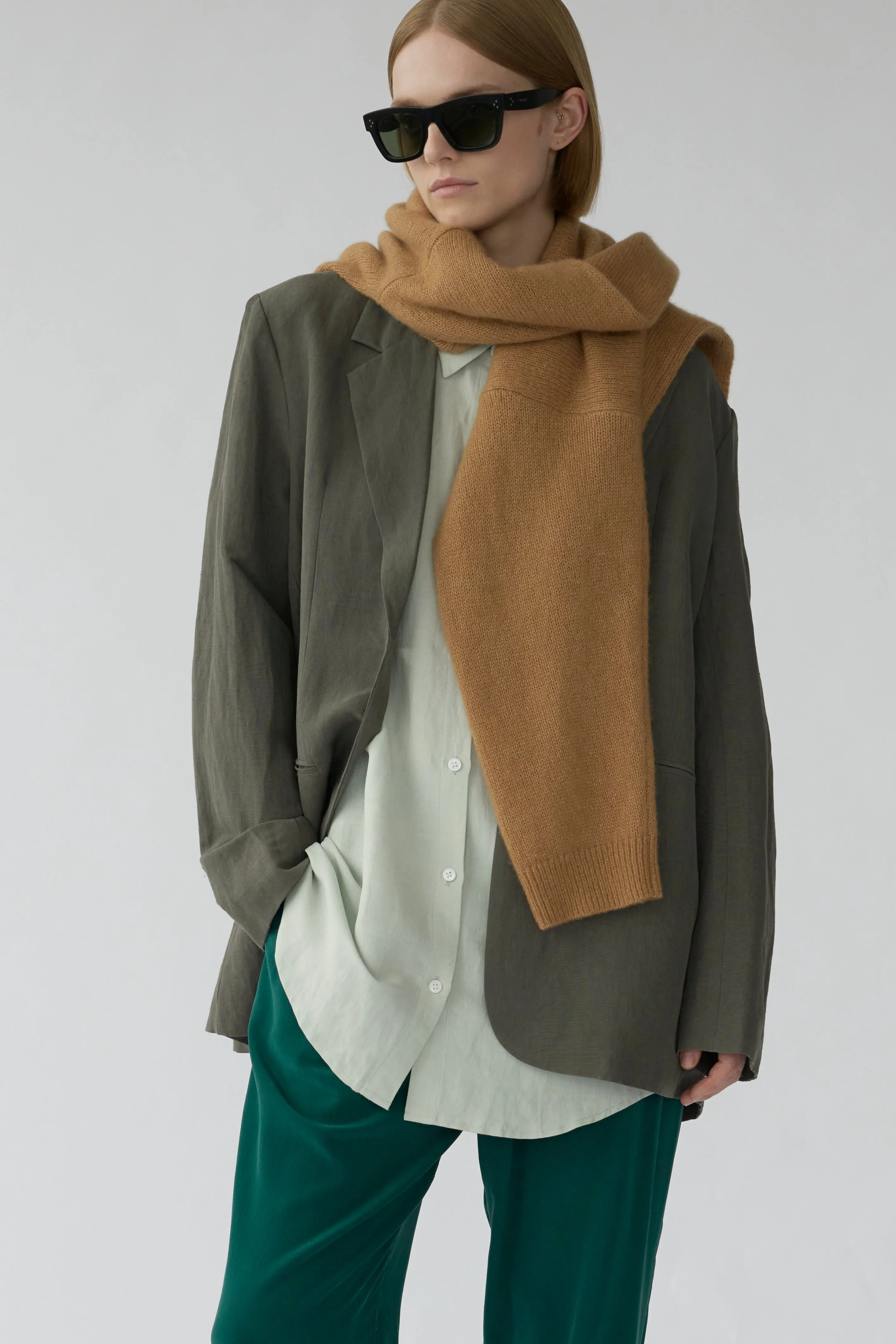 OTIS BLAZER - SAGE GREY - SILK/LINEN