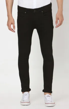 Spykar Black Cotton Super Skinny Fit Tapered Length Jeans (Super Skinny)