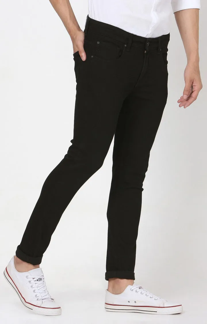 Spykar Black Cotton Super Skinny Fit Tapered Length Jeans (Super Skinny)