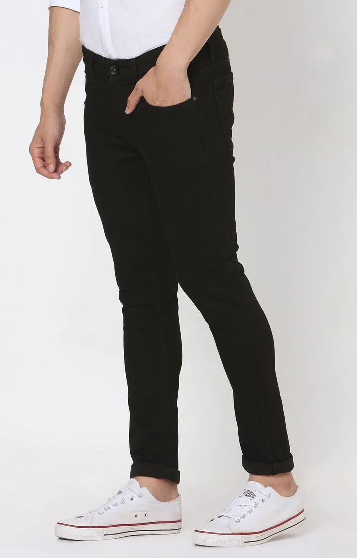 Spykar Black Cotton Super Skinny Fit Tapered Length Jeans (Super Skinny)