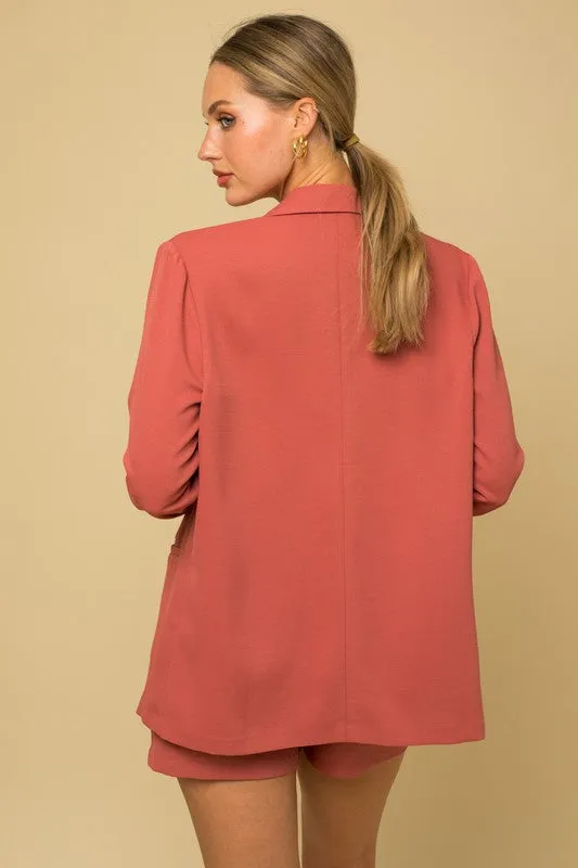 TEEK - Coral Double Breasted Blazer