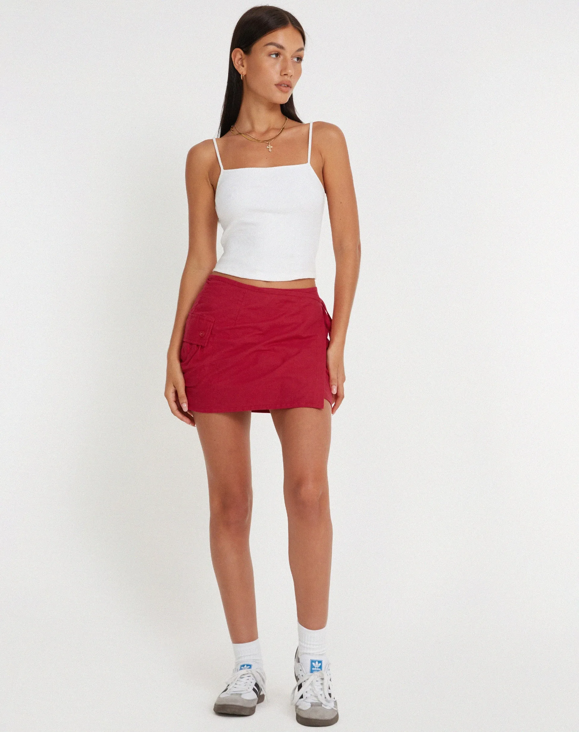 Valio Mini Skirt in Tango Red