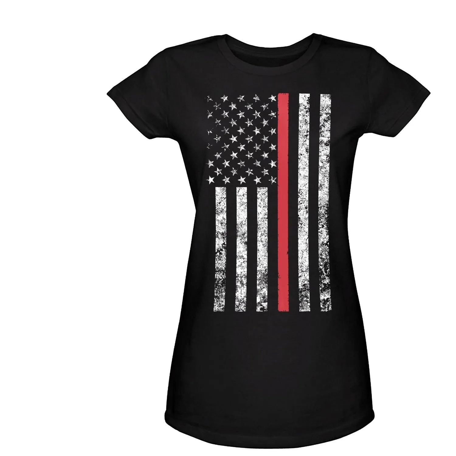 Womens Thin Red Line Longer T-Shirt